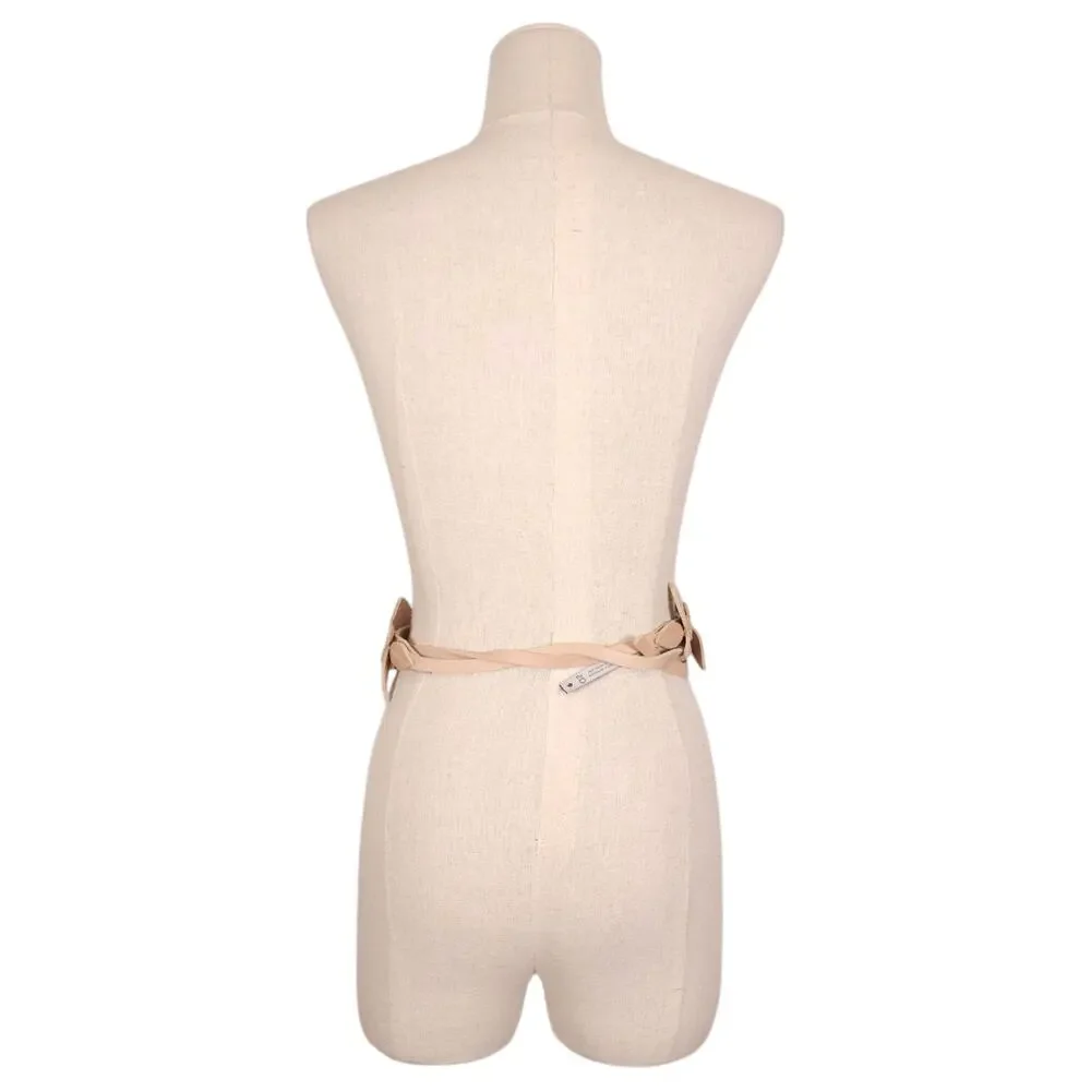 ADA Wrap Belt Anthropologie Beige Leather Leaves